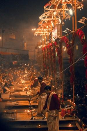 Ganga Aarti ritual at evening
