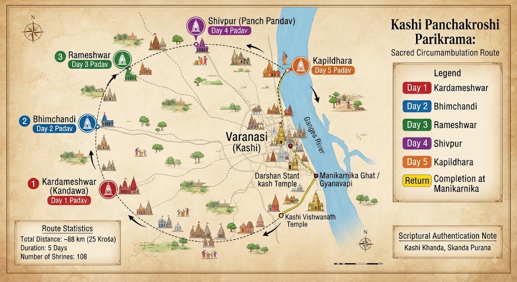 Pilgrims on Panchkoshi Parikrama route in Varanasi
